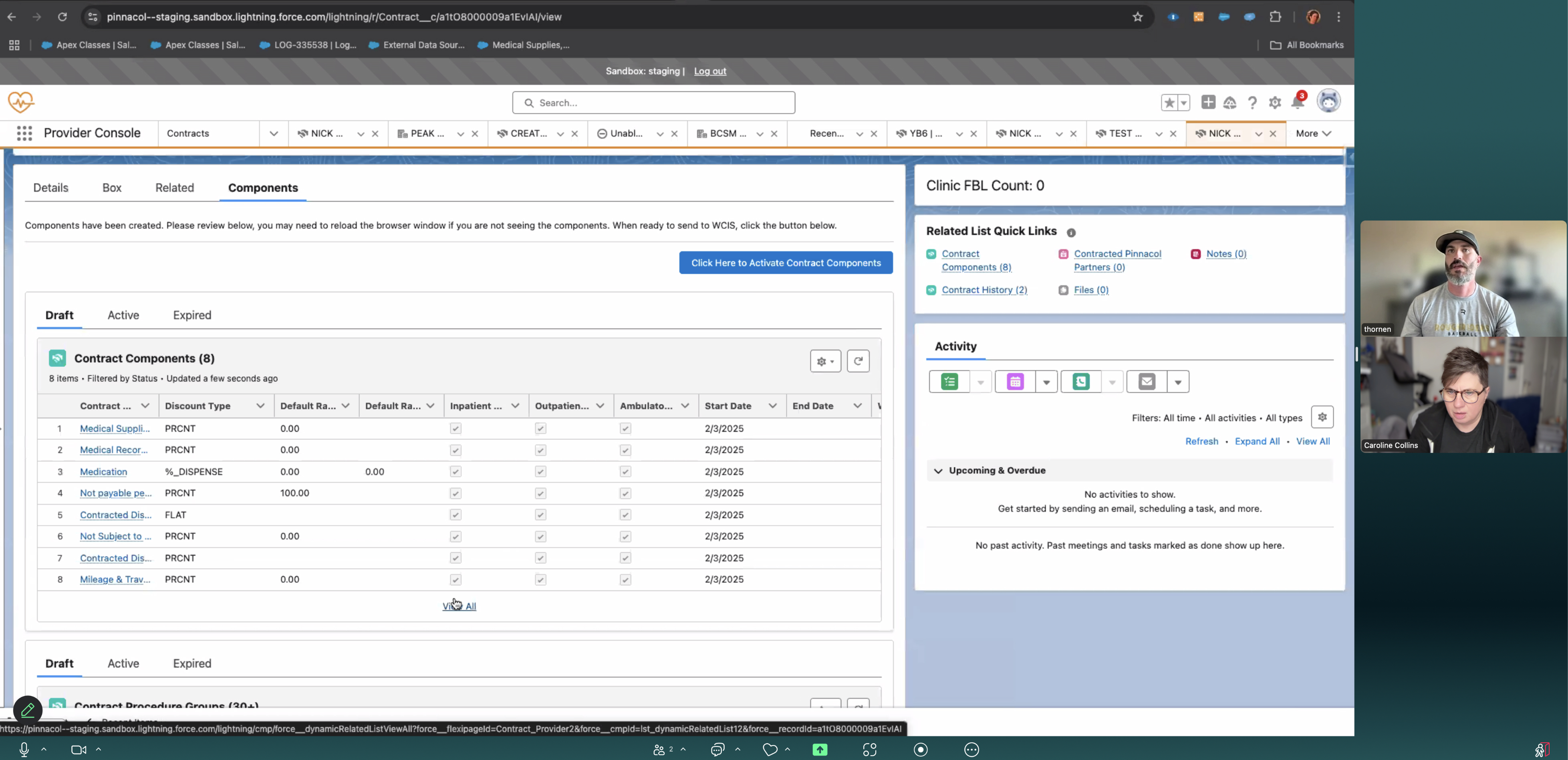 Paired development session via video call