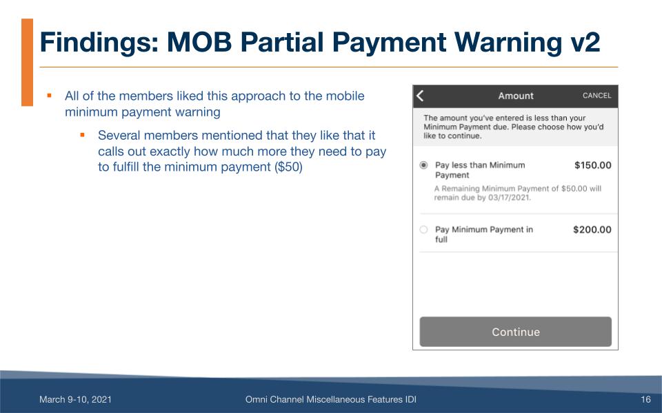 Partial Payment User Research
